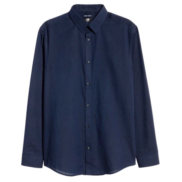 Easy-Iron Shirt, Slim Fit. Blue/Chambray Color. - Picture 1 of 1